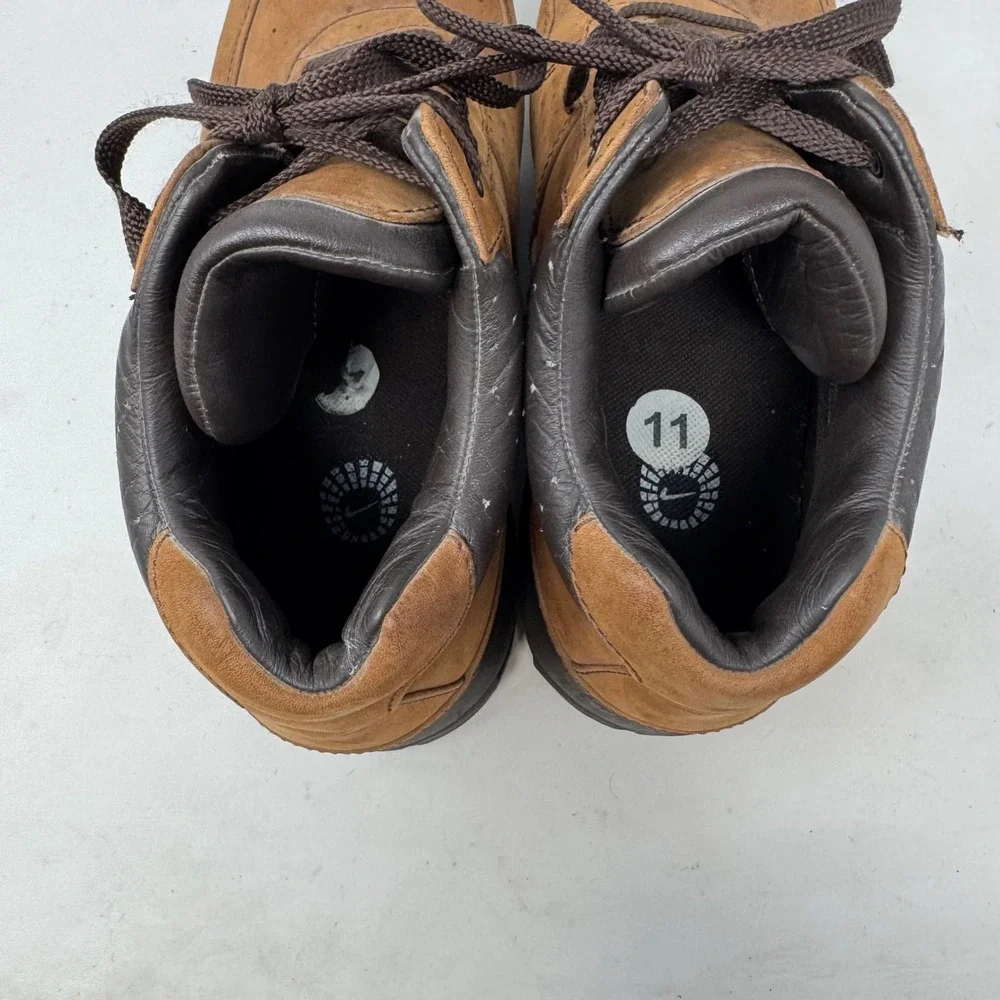 Nike ACG Air Max Goadome Brown Sueded Leather Hiking Boots 865031-225‎ Mens 11
